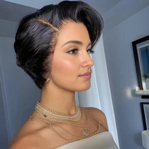 Pixie Cut Wig Human Hair Wigs Short Bob Perruque Bresillienne 13X4X1 Transparent Lace Wig Body Wave Human Hair - Image 4
