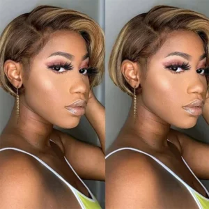 Pixie Cut Wig Human Hair Wigs Short Bob Perruque Bresillienne 13X4X1 Transparent Lace Wig Body Wave Human Hair - Image 3