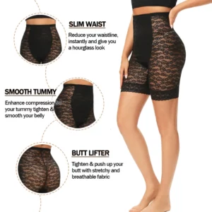 Higher Power Shorts Womens Shapewear High Waisted Body Shaper Waist Trainer Boyshorts Firm Control Panties Lace Fajas - Image 5