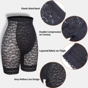 Higher Power Shorts Womens Shapewear High Waisted Body Shaper Waist Trainer Boyshorts Firm Control Panties Lace Fajas - Image 6