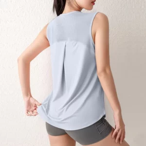 Women's Loose Quick-Dry Sports Tank Top New Yoga Training Vest Sleeveless Fitness Summer Top Running Exercise Cover-Up - Image 4
