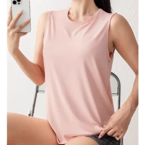 Women's Loose Quick-Dry Sports Tank Top New Yoga Training Vest Sleeveless Fitness Summer Top Running Exercise Cover-Up - Image 7