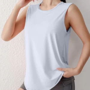 Women's Loose Quick-Dry Sports Tank Top New Yoga Training Vest Sleeveless Fitness Summer Top Running Exercise Cover-Up - Image 8