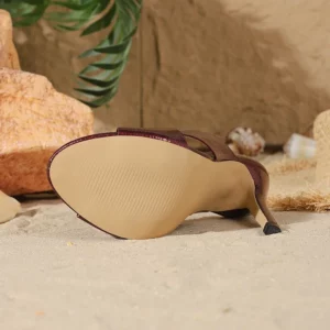 Eilyken New Fashion Summer Square Toe Women's Slippers Street Style Thin High Heels Wedding Banquet Slide Shoes - Image 5