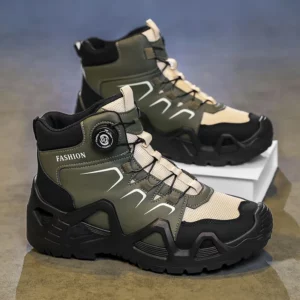 Men Hiking Boots Breathable Outdoor Leisure Stable Walking Sports Shoes Versatile Comfortable Leather Work Travel Trekking Shoes - Image 3