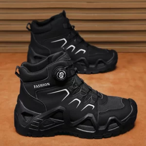 Men Hiking Boots Breathable Outdoor Leisure Stable Walking Sports Shoes Versatile Comfortable Leather Work Travel Trekking Shoes - Image 4