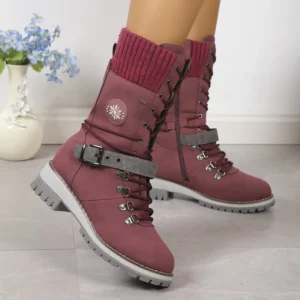 Plus Size Shoes for Women 36-43 Autumn Winter Fashion Warm Lace Up Platform Wedges Non-slip Mid-calf Boots Women Boot - Image 2