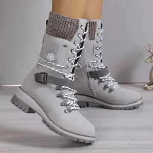 Plus Size Shoes for Women 36-43 Autumn Winter Fashion Warm Lace Up Platform Wedges Non-slip Mid-calf Boots Women Boot - Image 7