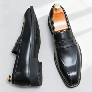 Men's Formal Leather Shoes British Style Oxford Slip On Loafers Breathable Non-Slip Business Dress Wedding Office Daily Commute - Image 5