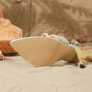 Eilyken Sexy String Bead Thin Heels Pointed Toe Slippers Women Narrow Band Stripper Ladies Slides Summer Shoes Zapatos De Mujer - Image 6