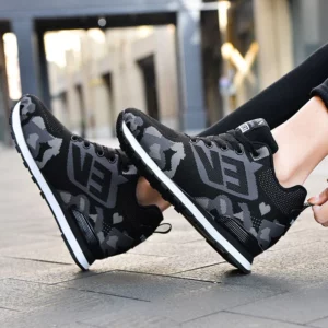 Women's Thick Soled Mesh Casual Summer Breathable Interior Height Increasing Camouflage Casual Thick Soled Sneakers Shoes 44 - Image 3