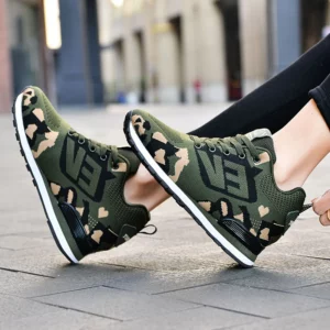 Women's Thick Soled Mesh Casual Summer Breathable Interior Height Increasing Camouflage Casual Thick Soled Sneakers Shoes 44 - Image 5