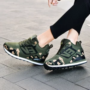 Women's Thick Soled Mesh Casual Summer Breathable Interior Height Increasing Camouflage Casual Thick Soled Sneakers Shoes 44 - Image 6