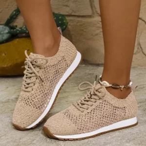 Design Hollow Up Casual Shoes for Women Fashion Mesh Breathable Vulcanized Shoes Woman Large Size 43 Lace Up Sneakers Mujer - Image 8