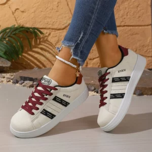 Thick Bottom Plus Size 43 Sneakers Women All-Match Mixed Color Vulcanized Shoes Woman 2026 Lace Up Round Toe Sports Shoes Lady - Image 5