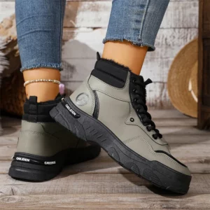 Fleece Lined Warm Sports Shoes Women Outdoor Walking Lace Up Sneakers Woman Winter High Top Plus Size 39-44 Sneakers for Men - Image 6