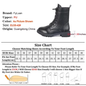 3.5CM Casual Boots For Woman Anti-Slip Thick Sole Outdoors Fashion Autumn Shoes Side Zipper Lace-up Black Short Booties Mujer - Image 4