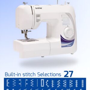 brother Traditional Metal Chassis Electric Sewing Machines Featuring 27 Built-In Stitch Selections For Convenient And Versatile Sewing | This Sewing Machine Features A Built-In Needle Threader And Quick Set Bobbin | 1-Step Buttonhole And | Made In Vietnam GS2700 White/Blue/Silver - Image 5