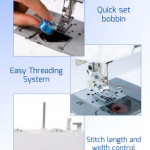 brother Traditional Metal Chassis Electric Sewing Machines Featuring 27 Built-In Stitch Selections For Convenient And Versatile Sewing | This Sewing Machine Features A Built-In Needle Threader And Quick Set Bobbin | 1-Step Buttonhole And | Made In Vietnam GS2700 White/Blue/Silver - Image 6
