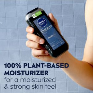 Nivea Men Deep Shower Gel 3In1 Body Wash With Micro-Fine Clay Andwoody Scent For Body Face And Hair black 250ml - Image 5