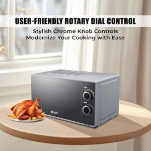SPJ 20L Microwave Oven, 700W Power, 6 Power Levels, Defrost Function, 30-Minute Timer – Silver - Image 7