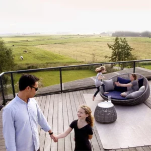 Outdoor courtyard terrace leisure large round bed hotel open-air rattan bed outdoor garden sun room lounge chair sofa - Image 3