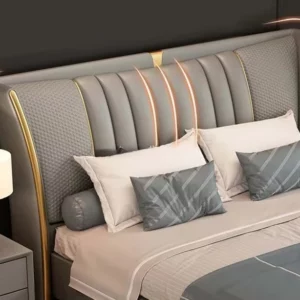 Luxury Bedroom Furniture Single Double Queen king Size Wooden Frame Modern Italian Leather Bed with Storage for Home Hotel Villa - Image 5