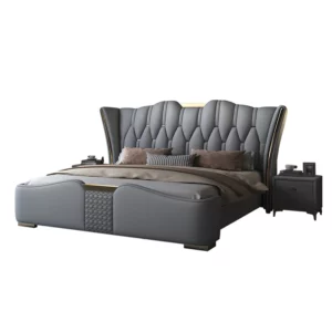 Italian Style Double Bed Modern Minimalist Camping Pliable Luxury Double Bed Headboard Storage Camas Matrimoniales Furniture - Image 6