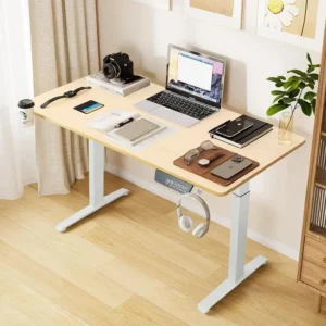 Electric Stand Up Desk Workstation Whole-Piece Desktop With Cup and headphone holder Ergonomic Height Adjustable Standing Desk - Image 2