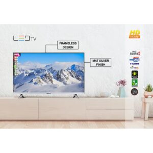 GEEPAS 32" Edgelss Slim LED TV with Remote Control,HDMI & USB Ports, AV Mode, Head Phone Jack, PC Audio In,VGA,Energy Saving Technology, Dynamic Sound GLED3201EHD Black - Image 3