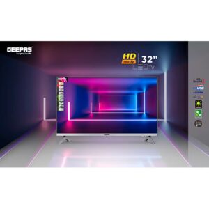 GEEPAS 32" Edgelss Slim LED TV with Remote Control,HDMI & USB Ports, AV Mode, Head Phone Jack, PC Audio In,VGA,Energy Saving Technology, Dynamic Sound GLED3201EHD Black - Image 4