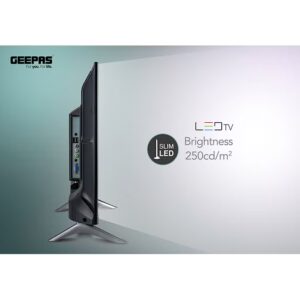 GEEPAS 32" Edgelss Slim LED TV with Remote Control,HDMI & USB Ports, AV Mode, Head Phone Jack, PC Audio In,VGA,Energy Saving Technology, Dynamic Sound GLED3201EHD Black - Image 6