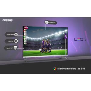 GEEPAS 32" Edgelss Slim LED TV with Remote Control,HDMI & USB Ports, AV Mode, Head Phone Jack, PC Audio In,VGA,Energy Saving Technology, Dynamic Sound GLED3201EHD Black - Image 7