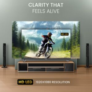Nobel 32 Inch Led TV, Frameless, HD DLED 3xHDMI, 1xUSB,2xRF Input, 1xEarphone Output, 1xAV Input, 1xLAN With Remote Control, 19.2 x 72 x 46.2 (W x D x H) cm NTV32FL Black - Image 4