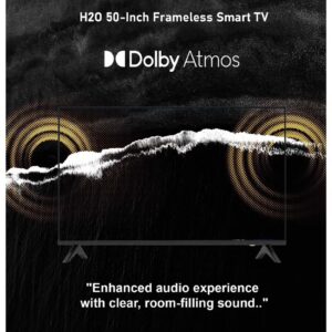 H2O 50-Inch Frameless Smart TV with Android 14 – 4K UHD, Google Assistant, Chromecast Built-In, Voice Remote - Image 3