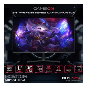 GAMEON 24-Inch FHD, 180Hz, 1 ms , HDMI 2.0 Gaming Monitor (Adaptive Sync and G-Sync Compatible)GOPS24180VA Black - Image 4