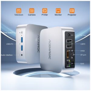 ACEMAGIC Mini PC With Intel N97 Processor/16GB RAM/512GB SSD/Windows11Pro/ silver - Image 6