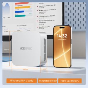 ACEMAGIC Mini PC With Intel N97 Processor/16GB RAM/512GB SSD/Windows11Pro/ silver - Image 7