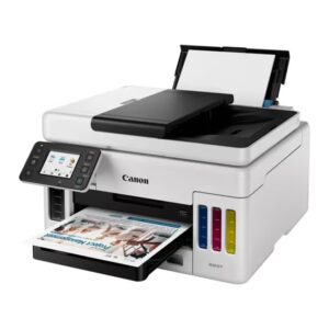 Canon GX6040 Wireless Colour 3-in-1 Refillable MegaTank Inkjet Printer, White, A4, print, copy, scan with 350-sheet paper capacity, high-yields of ink of up to 6,000 black pages or 14,000 color pages, diverse media support White - Image 2