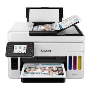 Canon GX6040 Wireless Colour 3-in-1 Refillable MegaTank Inkjet Printer, White, A4, print, copy, scan with 350-sheet paper capacity, high-yields of ink of up to 6,000 black pages or 14,000 color pages, diverse media support White - Image 4