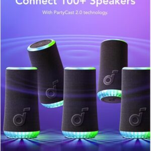 Soundcore Glow Portable Speaker With 30W 360° Sound, Synchronized Radiant Light, 18H Playback, Customizable EQ And Light Show, And IP67 Waterproof Black - Image 5