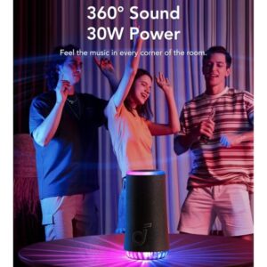 Soundcore Glow Portable Speaker With 30W 360° Sound, Synchronized Radiant Light, 18H Playback, Customizable EQ And Light Show, And IP67 Waterproof Black - Image 7