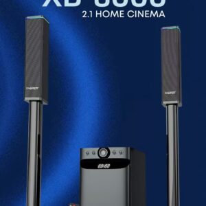 Faster XB8000 Soundbar with Subwoofer 90W- 8” Subwoofer 3” Satellite Speaker 2.1 Home Cinema RGB Powerful Bass- 5.0 Bluetooth Speaker Sound Bar Multiple Connectivity USB, BT, Aux & Remote Control- Multiple Device Inputs Smartphone Tablet Music Player - Image 3