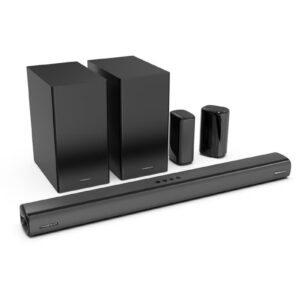 Powerology Wireless Home Theater Sound Bar 5.2.4CH Dual Woofer System / Dolby Atoms Immersive Powerful Sound / Universal Audio Interface / Wireless Mic Included / Wireless Woofers & Speakers /Easy Setup and Connectivity / Bluetooth - Black - Image 4