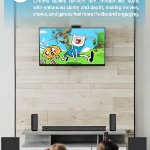 Powerology Wireless Home Theater Sound Bar 5.2.4CH Dual Woofer System / Dolby Atoms Immersive Powerful Sound / Universal Audio Interface / Wireless Mic Included / Wireless Woofers & Speakers /Easy Setup and Connectivity / Bluetooth - Black - Image 6
