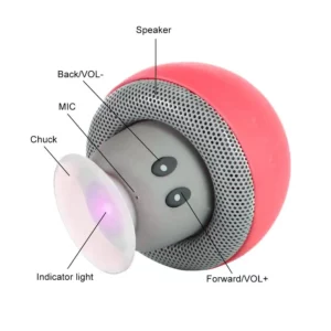 Mini Mushroom Bluetooth Speaker Waterproof Suction Cup Portable Speaker with HD Bass Creative Cartoon Gift for Bathroom Outdoor - Image 5
