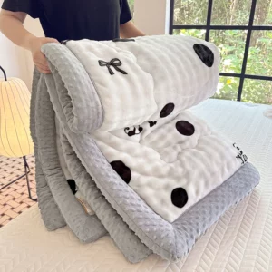 Artificial Rabbit Plush Thicken Autumn Winter Blanket Warmth Queen King Size Bed Blankets Duvet Soft Fluffy Warm Comforter Core - Image 2