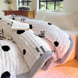 Artificial Rabbit Plush Thicken Autumn Winter Blanket Warmth Queen King Size Bed Blankets Duvet Soft Fluffy Warm Comforter Core - Image 3