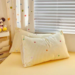 2026 New European-style washed cotton pillowcase, soft and breathable bedding, simple printed down comforter protection cover - Image 6