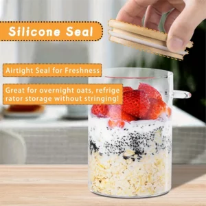 1/2/3/4pcs Airtight Glass Jars with Bamboo Lids and Spoons 18oz Transparent Glass Bulk Food Storage Jar for Spices, Beans, Tea - Image 2